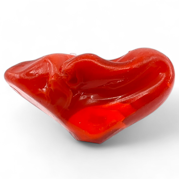 Red Swirl Art Glass Pocket Stone Tumbled Cullet Heart Stone Sorcerers Stone 4S91 - Picture 4 of 7